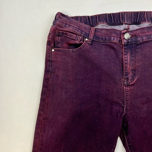 Grace & Lace Womens Jeggings Jeans Purple Stretch Pockets Pull On Mid Rise XL - Picture 6 of 9